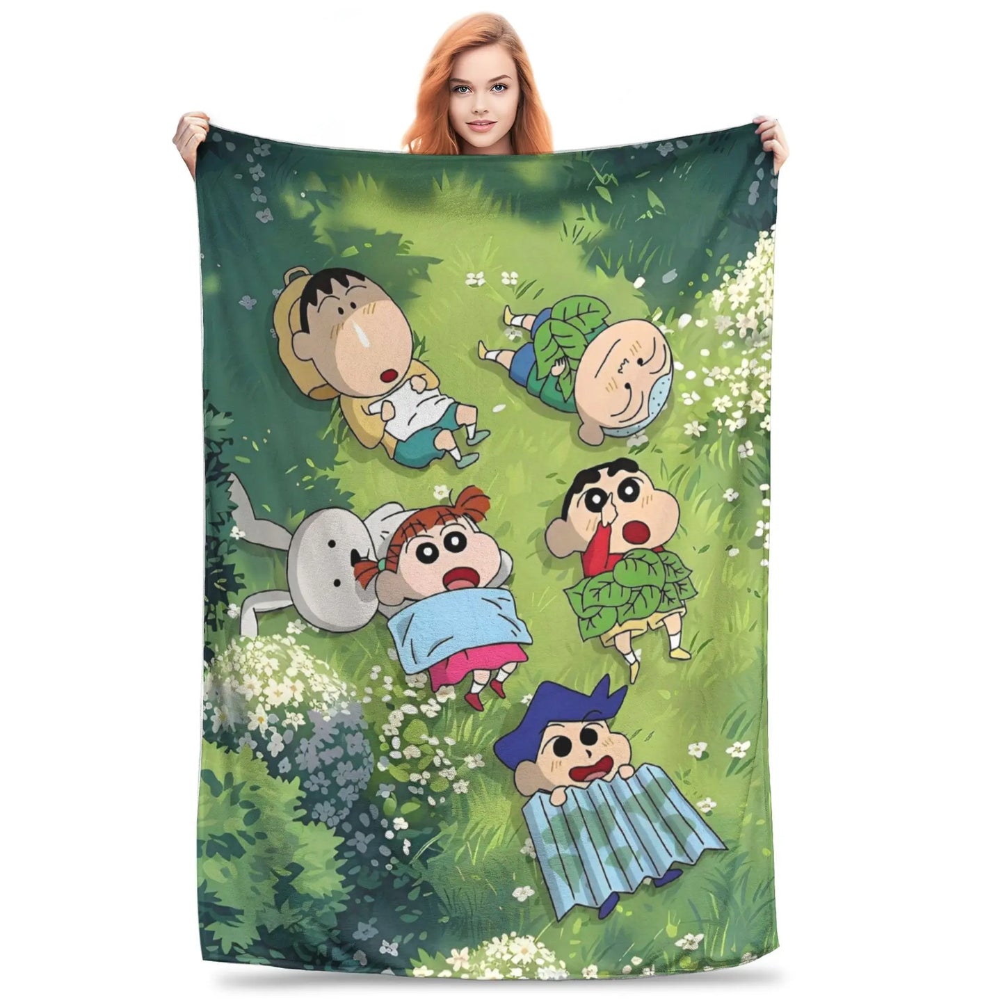Crayon Shin-chans Cartoon Anime Print Blanket For Men Women Cozy Soft Throw Blankets for Sofa 50x60 Inches Multi-size