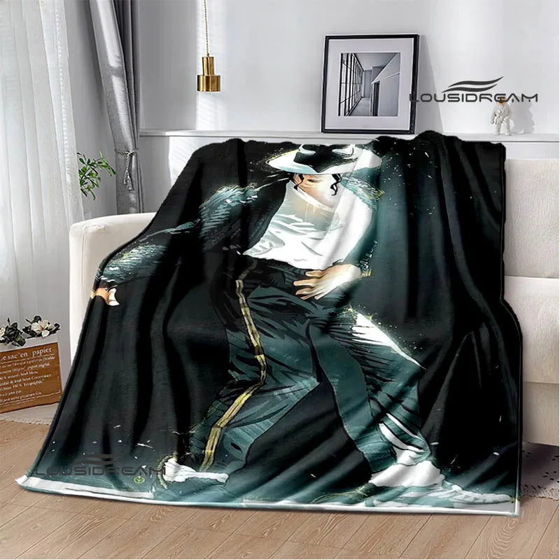 Michael Jackson retro Print blankets Picnic blanket Flannel blanket Soft Cozy Blanket Travel Blankets bed linings Birthday Gift