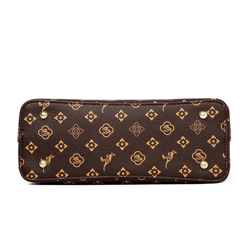 Quality Soft Leather Shoulder Bag for Women with Luxury Print Designer Handbag Casual Tote Commuting Messenger Sac A Main