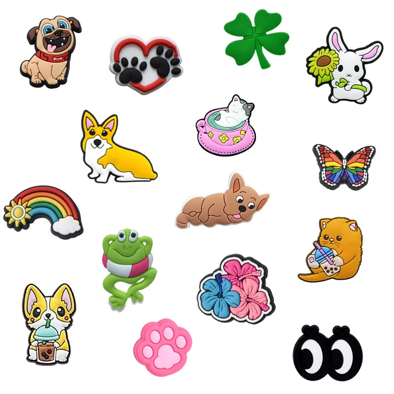 1Pcs Cute Animal Shoe Charm for Crocs Clog Bracelet Wristband Decoration Kids Adults Party Favor Xmas Gifts Accessory