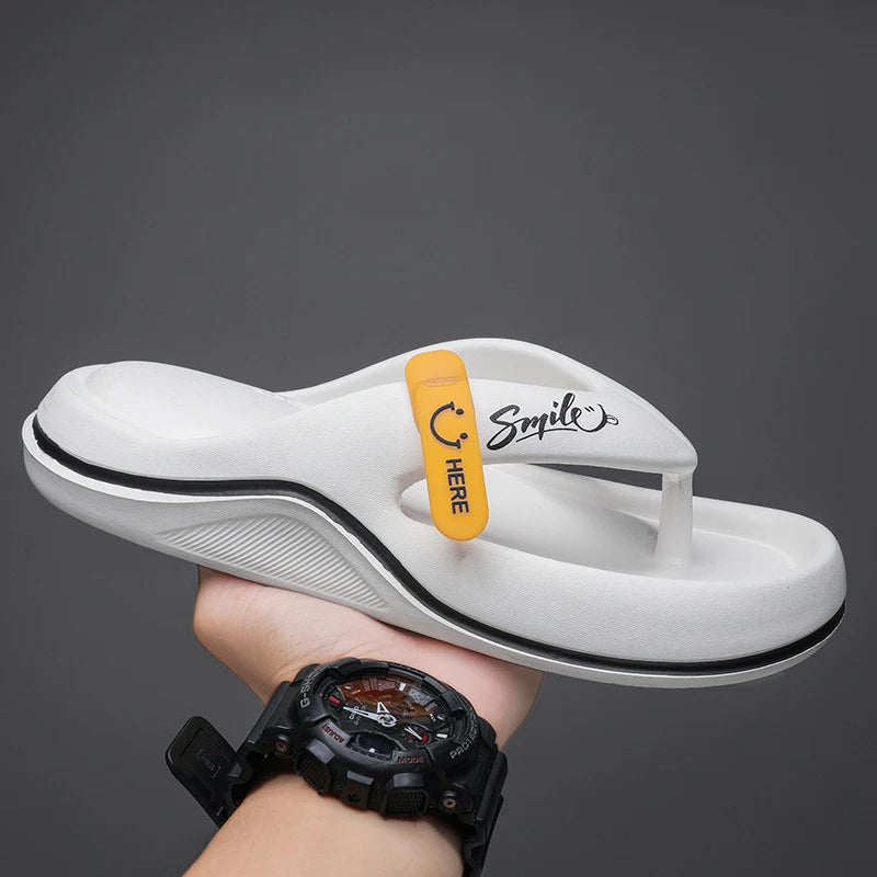 Korean Style Men's Casual Flip Flops Summer Fashion Outdoor Beach Sandals Trendy Slip-On Slippers for Adult Unisex