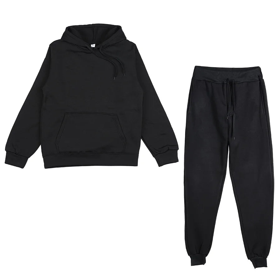 Spring autumn 2 Piece Set Women Casual Round Neck Long Sleeve Hoodies High Waist sweatpants Tracksuit Women workout sportswear