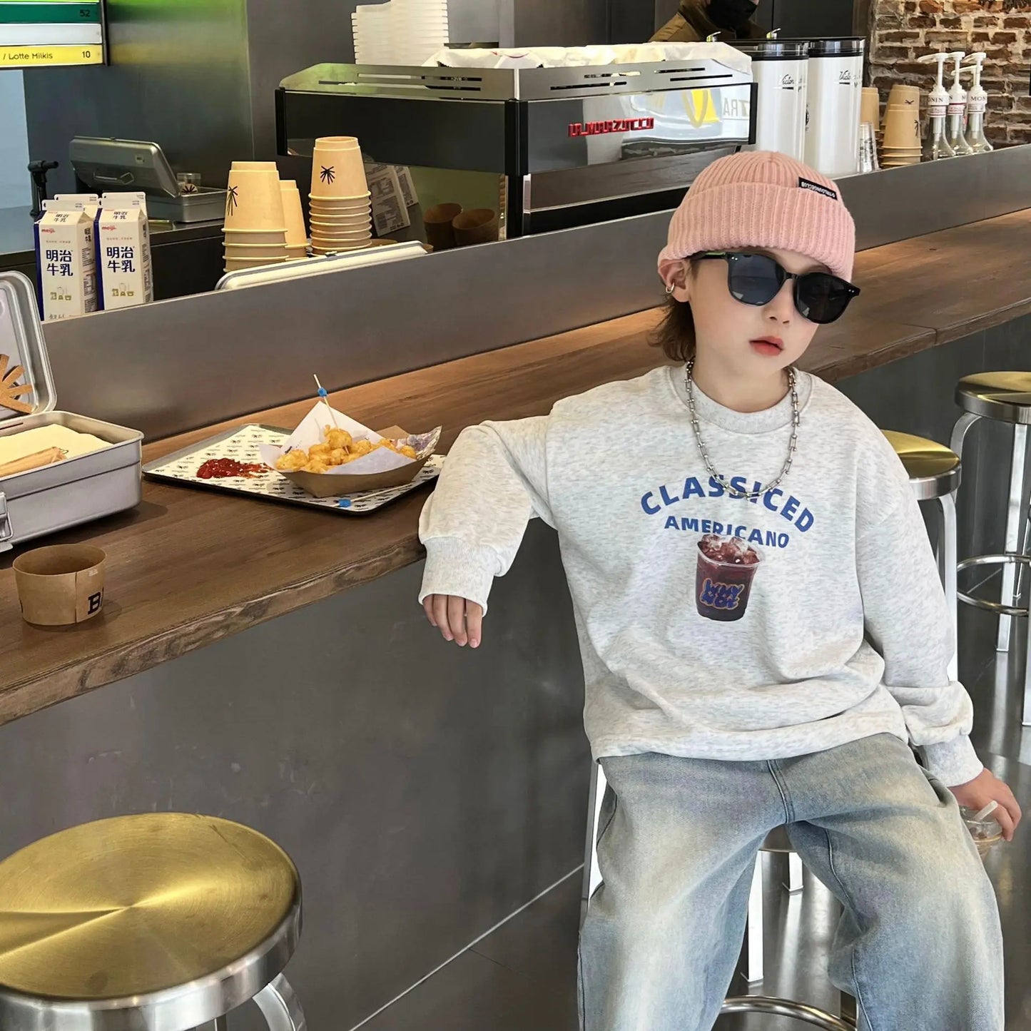 Autumn Girls Boys Vintage Jeans Children's Fashion Casual Denim Pants Casual Jeans
