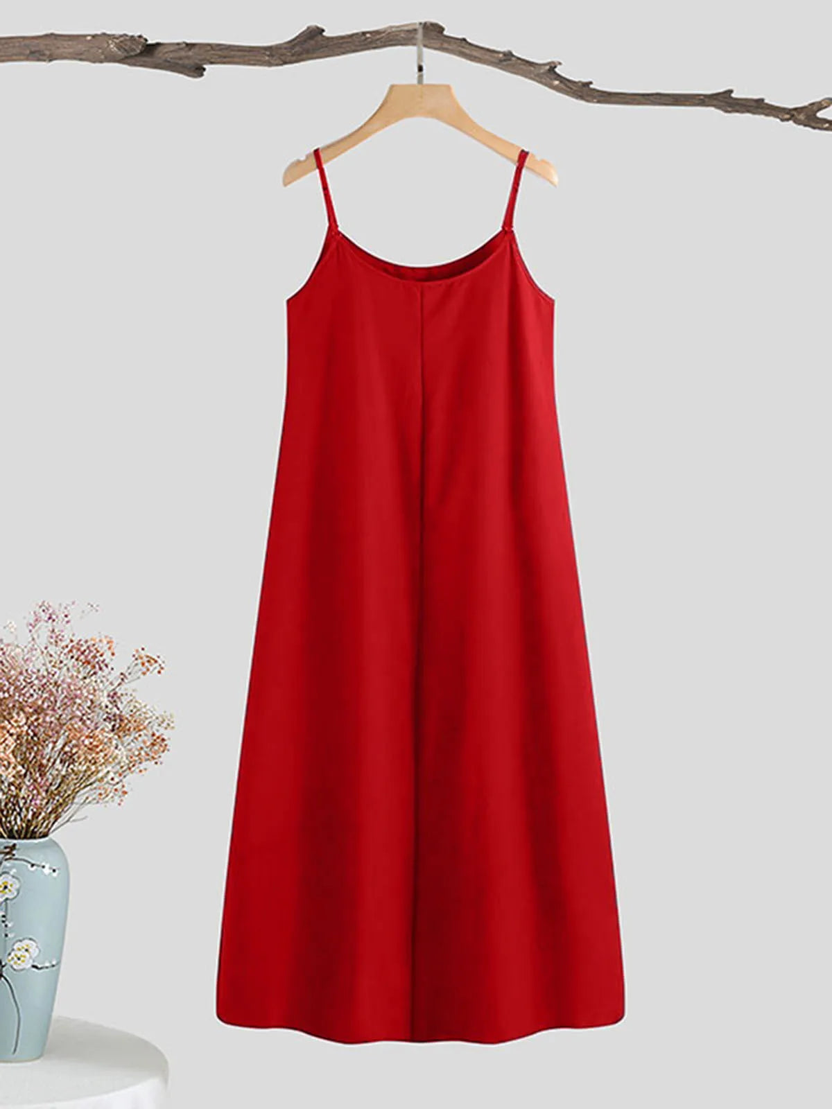 Bohemian Long Sundress for Women Spaghetti Strap Sleeveless Maxi Dress