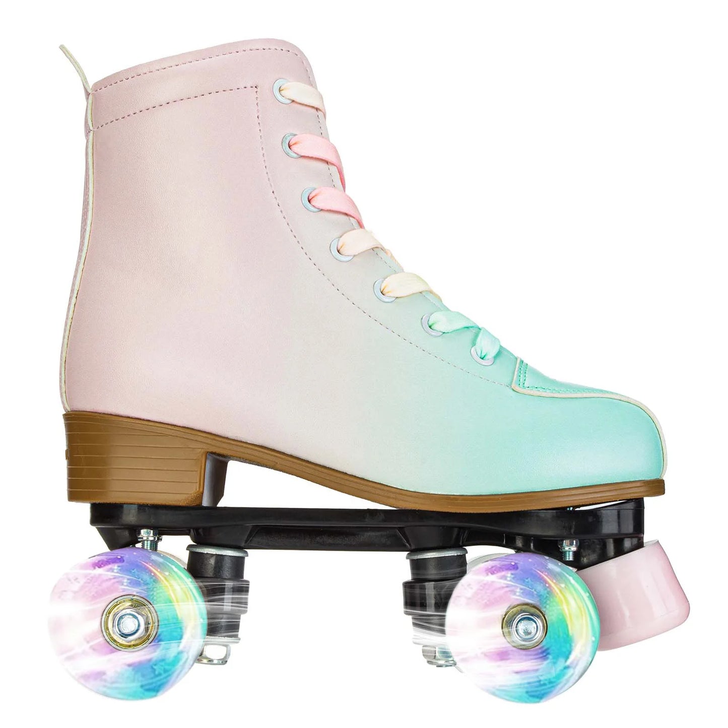Size 32 Green Pink Suede Double Row Roller Skates Shoes for Adult and Children 4 Wheels double row skates Quad Sneakers Training