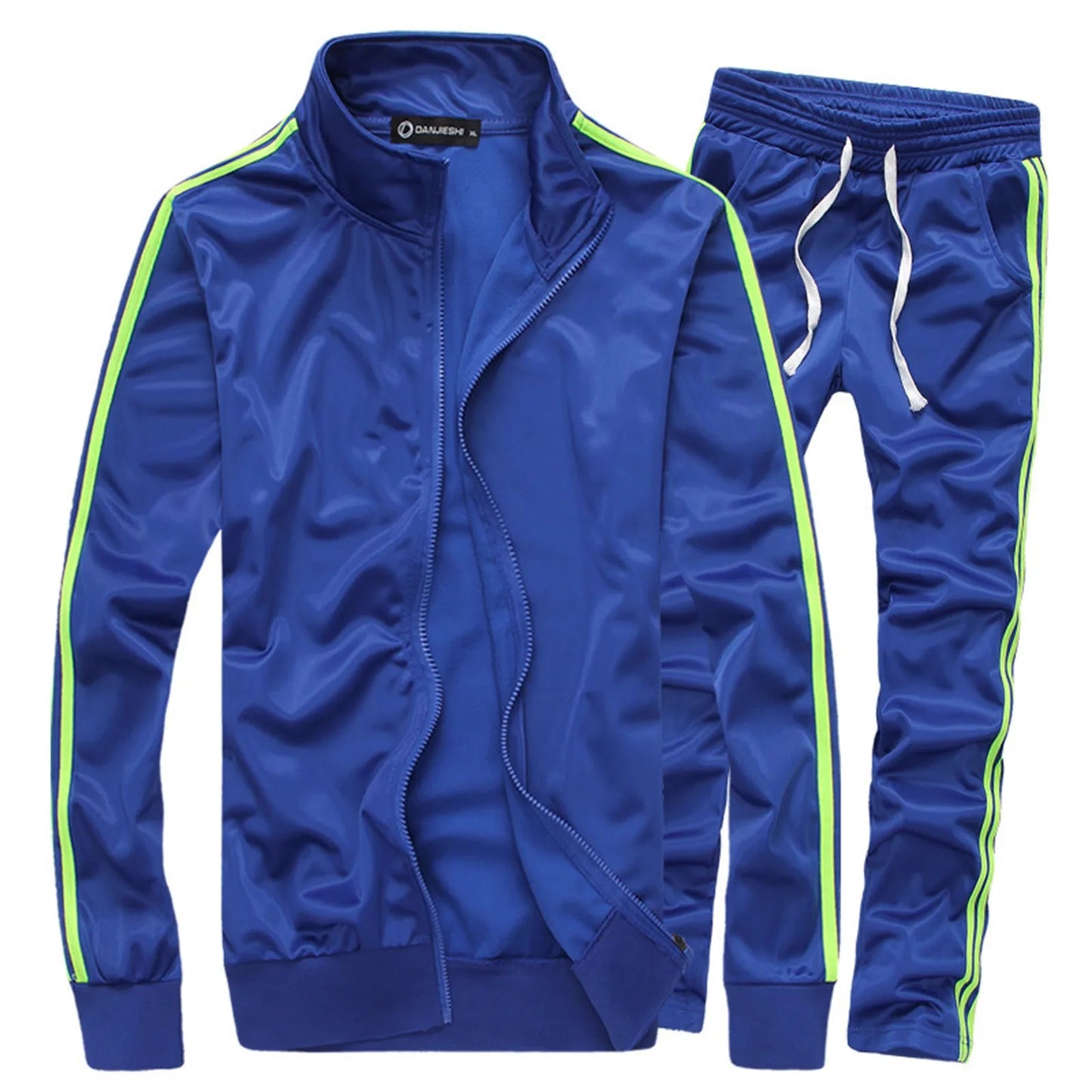 Casual Men Tracksuit Full Zip Running Jogging Athletic Sports Jacket And Pants 2 Piece Sets Patchwork Sweatsuit Men Clothing