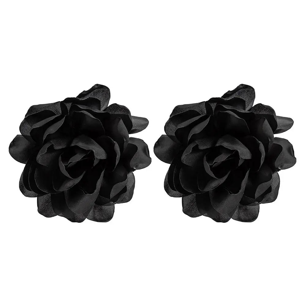 Luxury Design Big Flower Ear Stud Wedding Fabric Fashion Exaggerated Earrings Floral Eardrop Women Girls