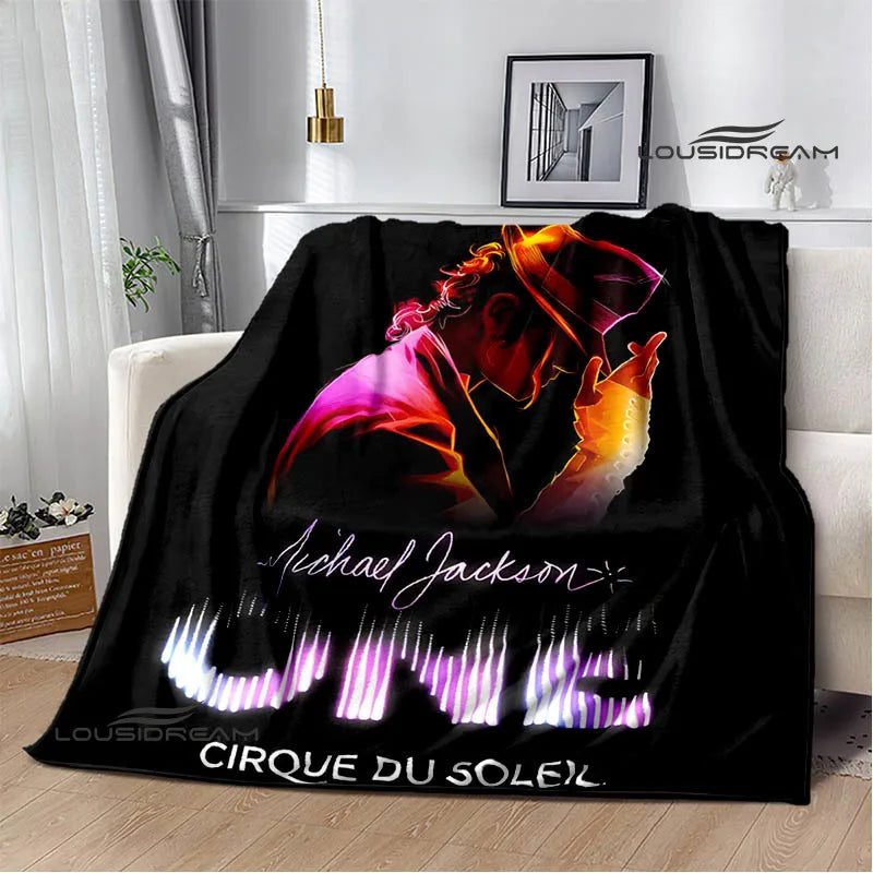 Michael Jackson retro Print blankets Picnic blanket Flannel blanket Soft Cozy Blanket Travel Blankets bed linings Birthday Gift