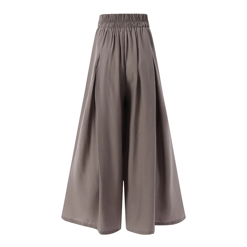 Elegant High Waist Solid Work Trousers ZANZEA Fashion Summer Women Loose Wide Leg Pants Palazzo Oversized Bow Tie Long Pantalon