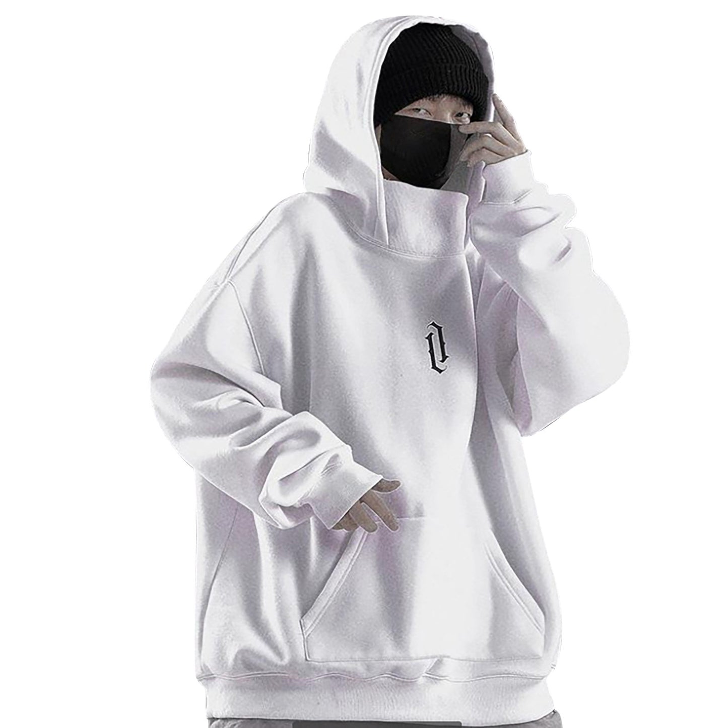Autumn Winter High Collar Hoodie Loose Comfortable Men's Clothes Harajuku Hiphop Streetwear Fleece Hooded Oversize Sweatshirt