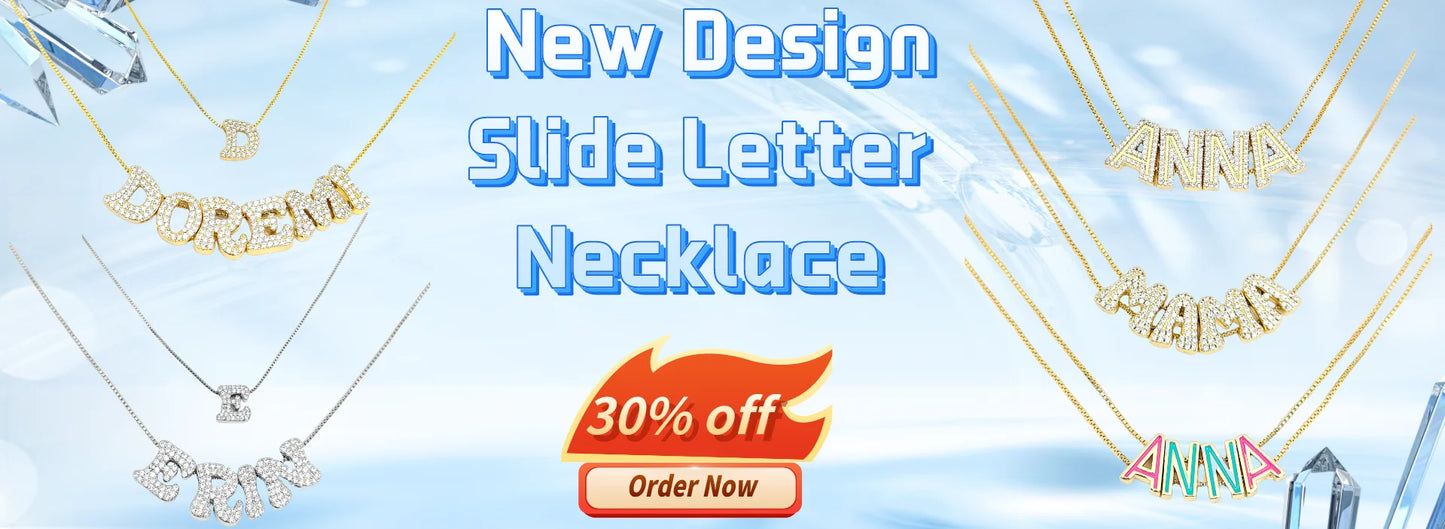 DOREMI Stainless Custom Nameplate Necklace 3D Pendant Necklace Personalized Custom Name Jewelry for Women/Men Free Shipping