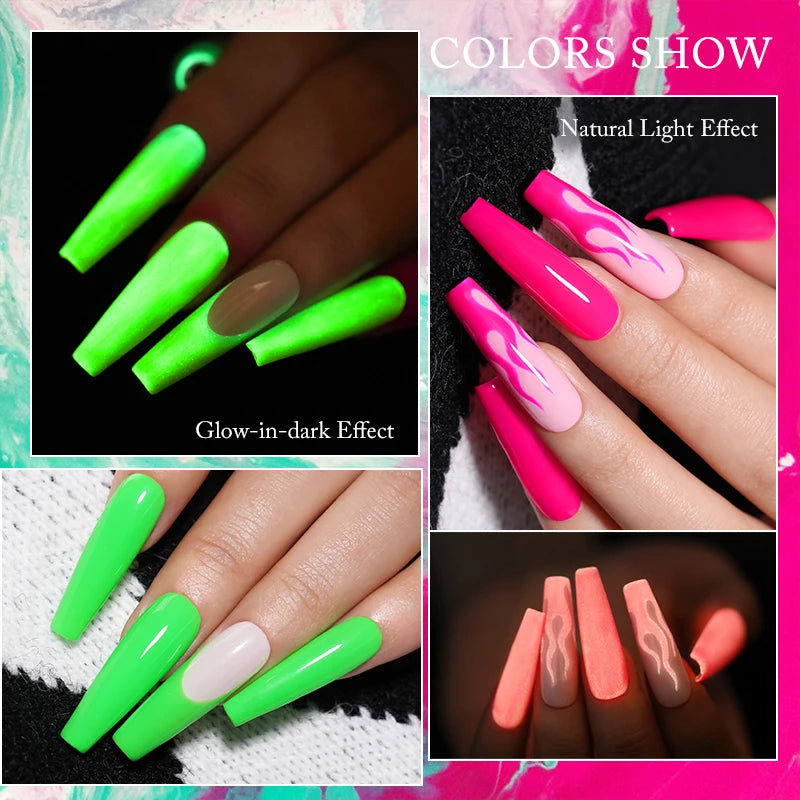 UR SUGAR 7.5ml Fluorescent Glow-in-dark Gel Nail Polish Soak Off Luminous Neon UV Led Gel Varnish DIY Manicure For Nails Design