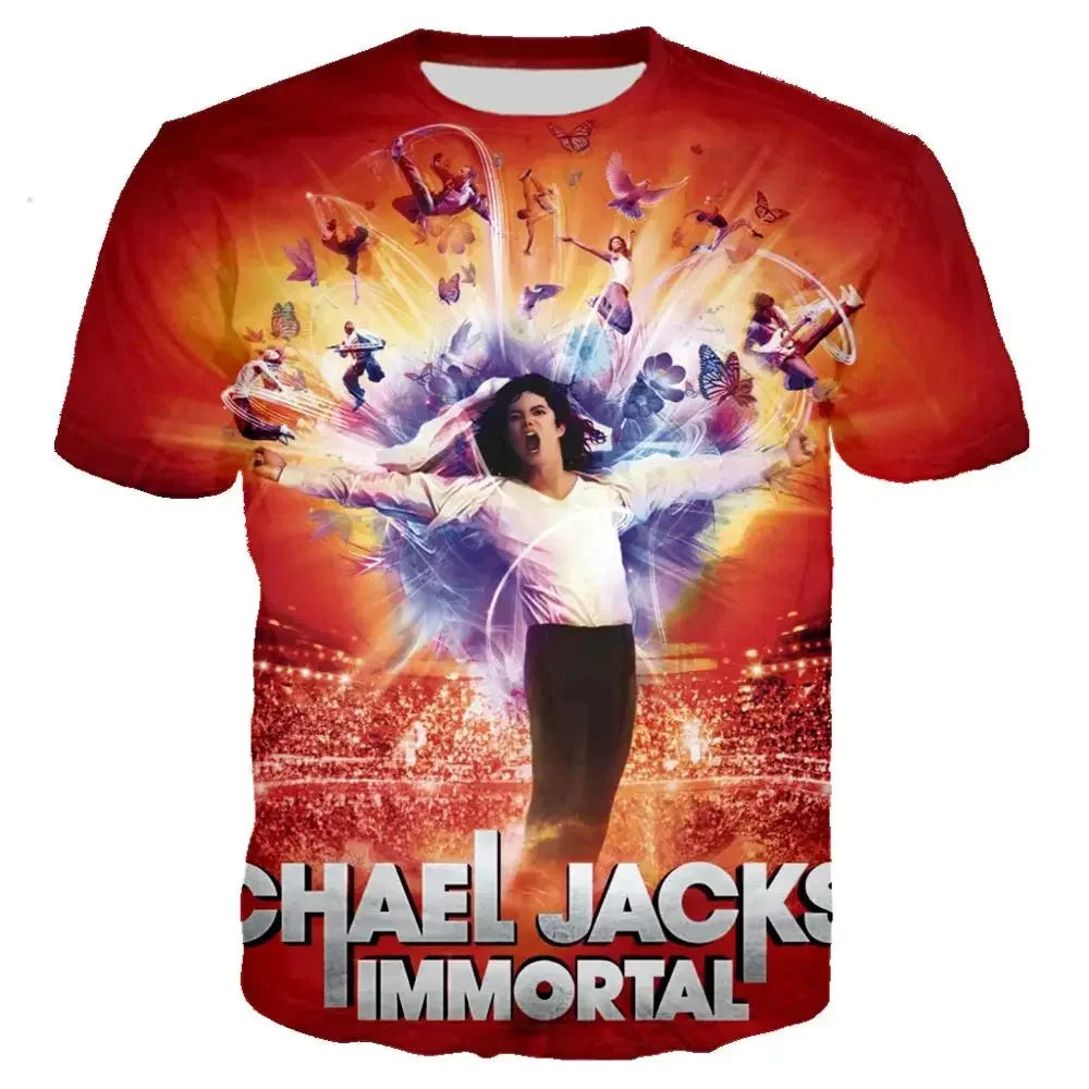 Michael Jackson Printed 3D T-shirt Unisex Summer Casual Streetwear Hip Hop Short Sleeve Fashion Harajuku Oversized Tops Tees