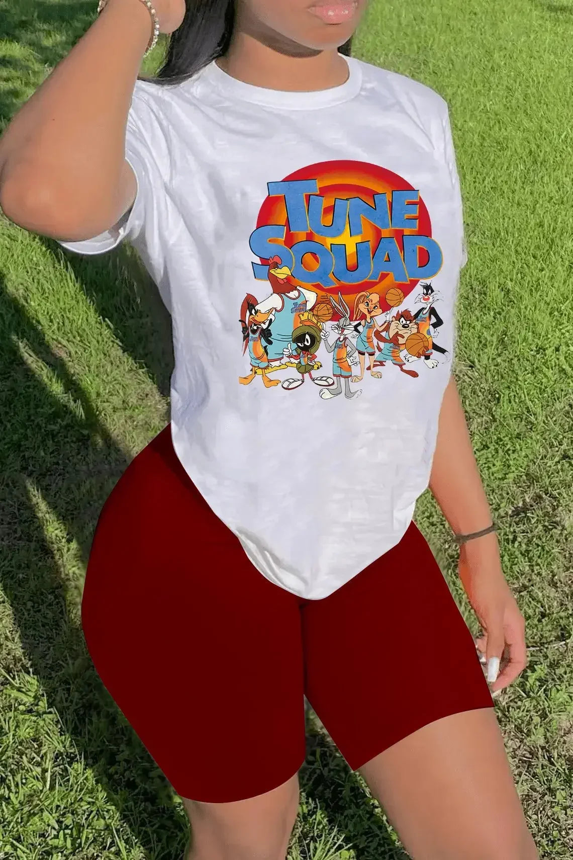 Summer Women Printing Casual T-Shirt Y2k Graphics Top Shorts Set Femme Short Sleeve Two Pieces Set Lady Daily Streetwear Outfits