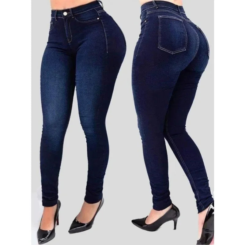 Slim Skinny Denim Pants Pockets Streetwear Trend High Waist Pencil Jeans Women Sexy Streetwear Stretch Shaping Jeans Trousers