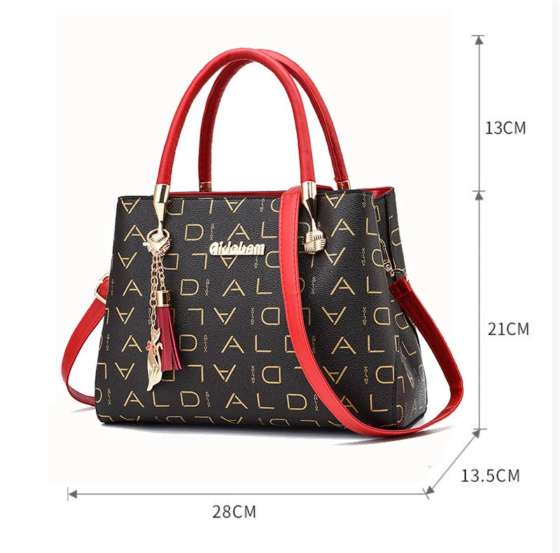 Luxury Designer PU Leather Casual Crossbody Bag for Women Ladies Large Capacity Travel Shoulder Handbag