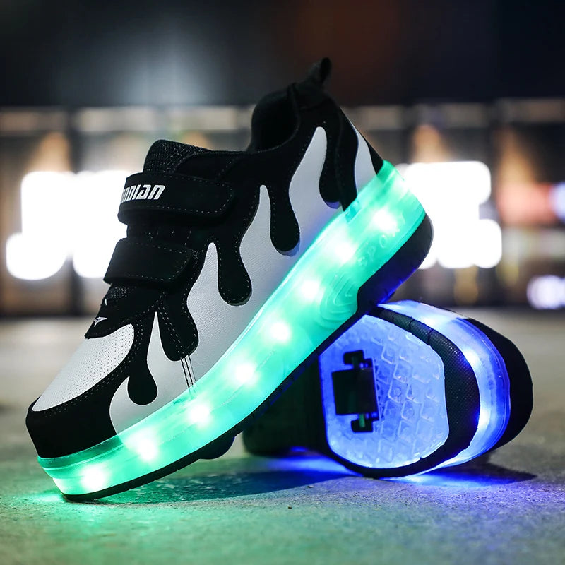 Children's sports shoes 28-43 size juvenile roller skates single-row roller skates multi-functional running shoes
