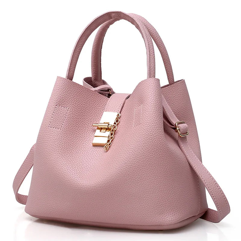 Woman shoulder bag Large capacity Handbag for Women Crossbody bag Lychee pattern Portable bucket bag ladies messenger bags