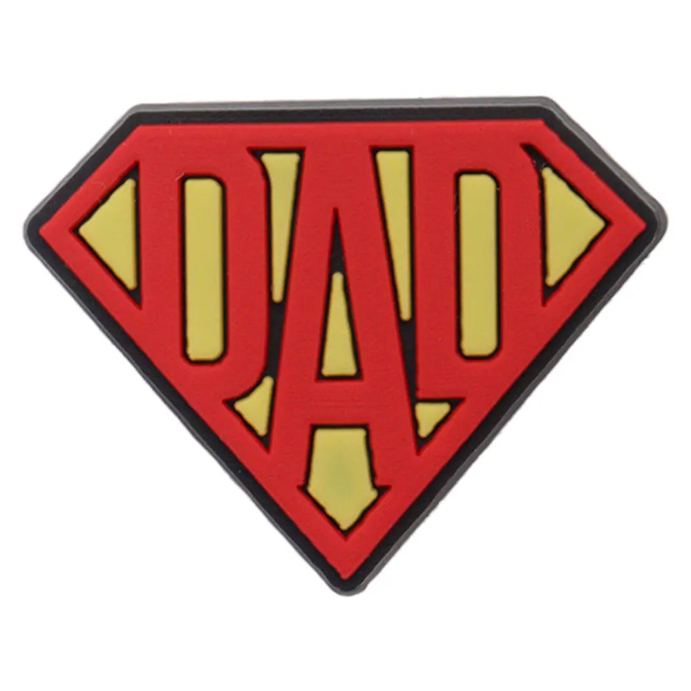 1PCS 'I Love Dad' PVC Shoe Button Charm for Father's Day Papa Sandals Decorations DIY Sweet Holiday Gift Idea