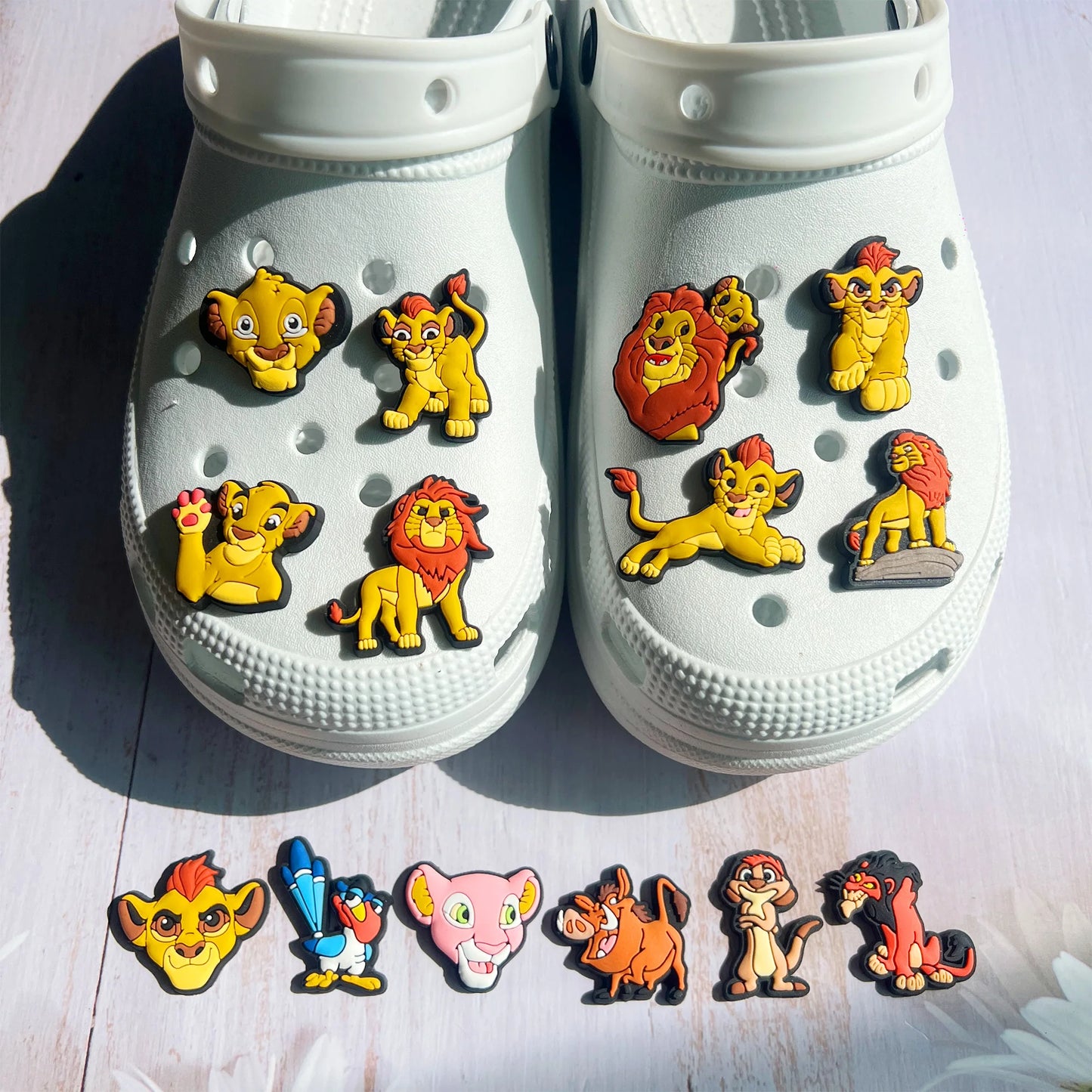 16pcs Kawaii Lion King Shoe Charms Set DIY Cartoon Accessories for Classic Clog Kids Gifts PVC Shoe Decorations