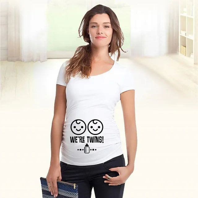 See You Soon Summer Tees Women T-shirts Slim Maternity Funny Letter Tops O-Neck Pregnancy T Shirts for Pregnant Women