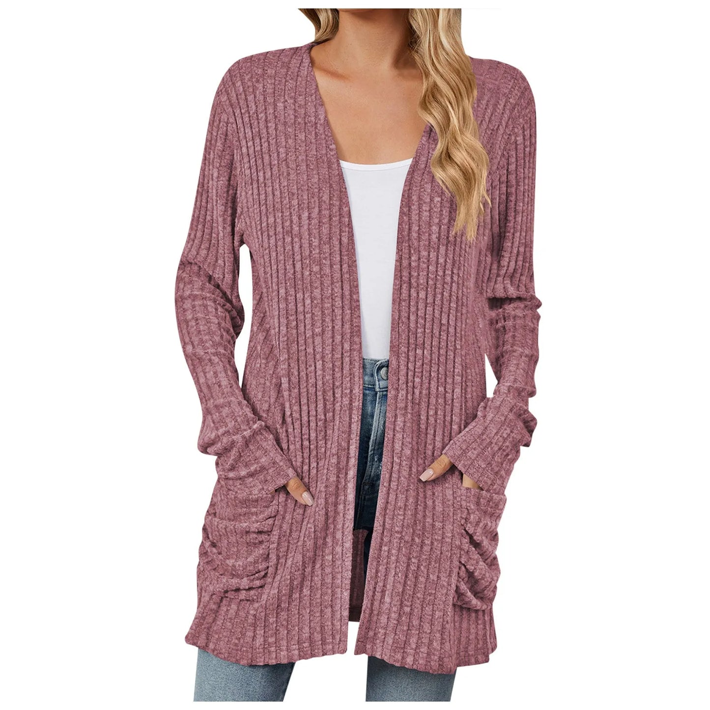 Lightweight 3/4 Sleeve Black Sweater Cardigan For Women Crochet Oversize Casual Cardigan Kimonos Boho Solid Chaquetas De Mujer