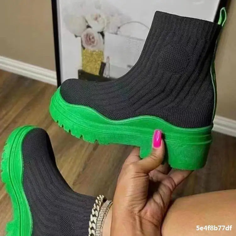 Breathable Spring Fashion Women's Shoes Casual Wedges Platform Ankle Boots Eye Catching Goth Boot Style for Women