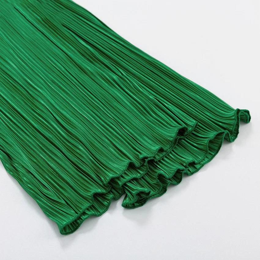 New Spring And Autumn Suit Women's Pleated Lapel Shirt Loose Casual Suit Solid Color Drape Pleated Casual Suit