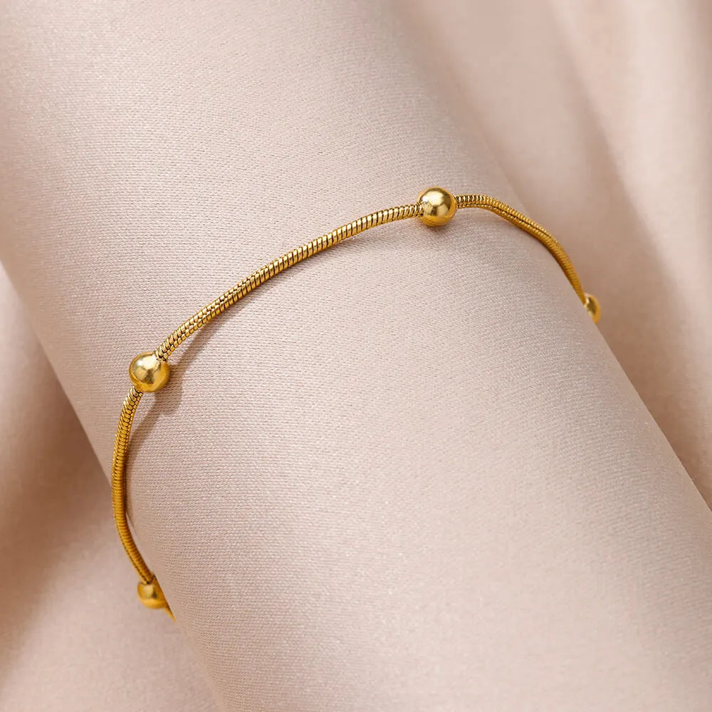 Anklets for Women Stainless Steel Gold Color Chain Anklet Female Summer Beach Accessories Foot Leg Bracelets Fashion Jewelry