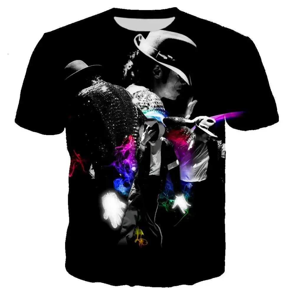 Michael Jackson Printed 3D T-shirt Unisex Summer Casual Streetwear Hip Hop Short Sleeve Fashion Harajuku Oversized Tops Tees