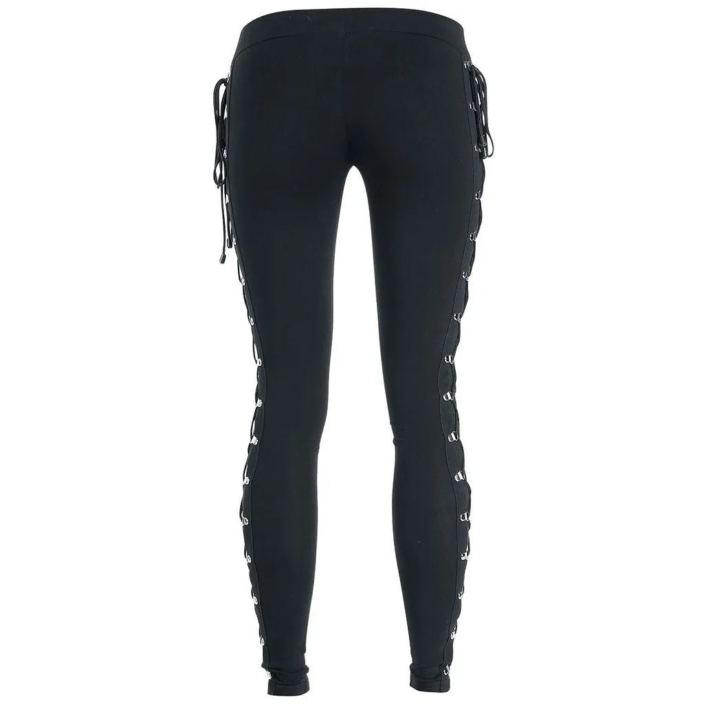 Streetwear Pencil Pants Bilateral Drawstring Tie Solid Color High Waist Fashion Pencil Pants Women fashion Trousers