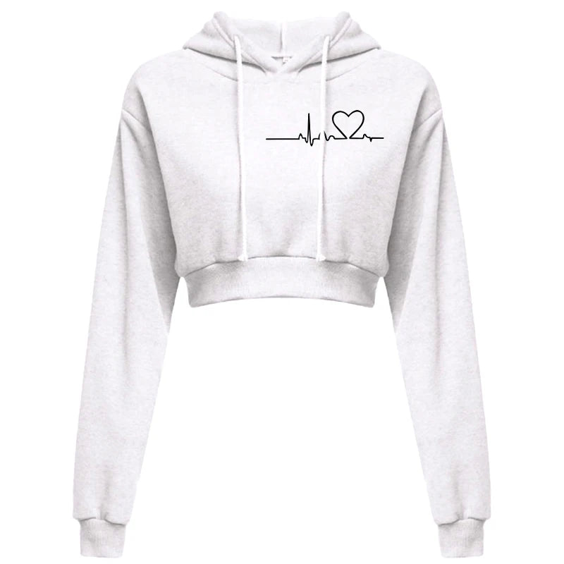 Outdoor Fashion Sports Umbilical Pullover Long Sleeve Casual Umbilical Solid Hooded Sweatshirt Short Top Hooded Sweater