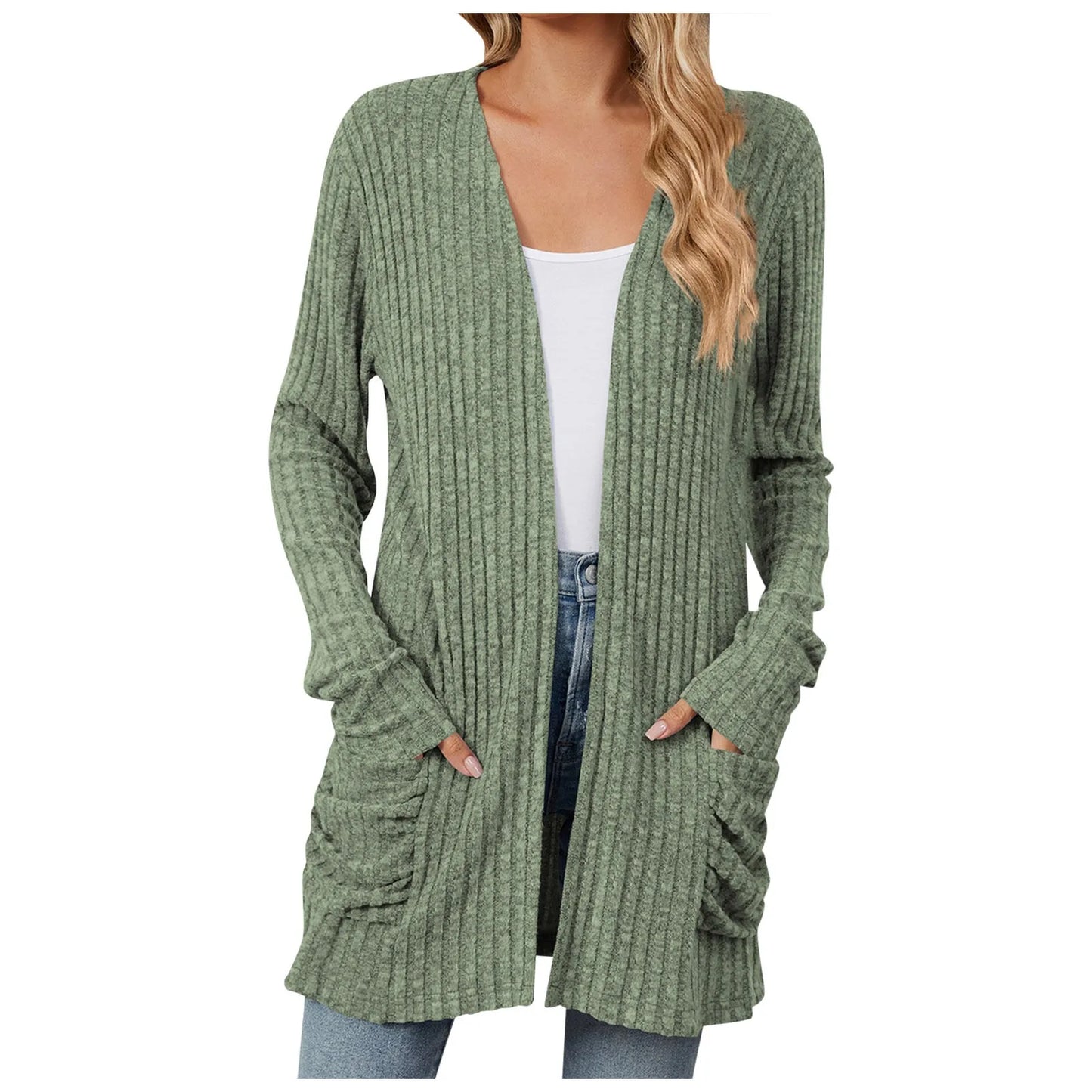 Lightweight 3/4 Sleeve Black Sweater Cardigan For Women Crochet Oversize Casual Cardigan Kimonos Boho Solid Chaquetas De Mujer