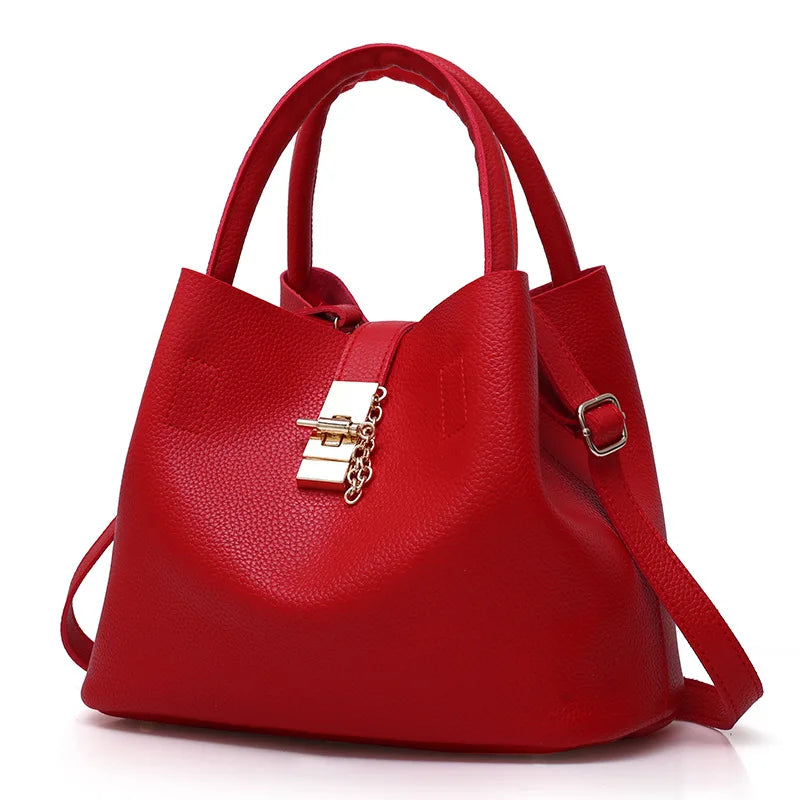 Woman shoulder bag Large capacity Handbag for Women Crossbody bag Lychee pattern Portable bucket bag ladies messenger bags