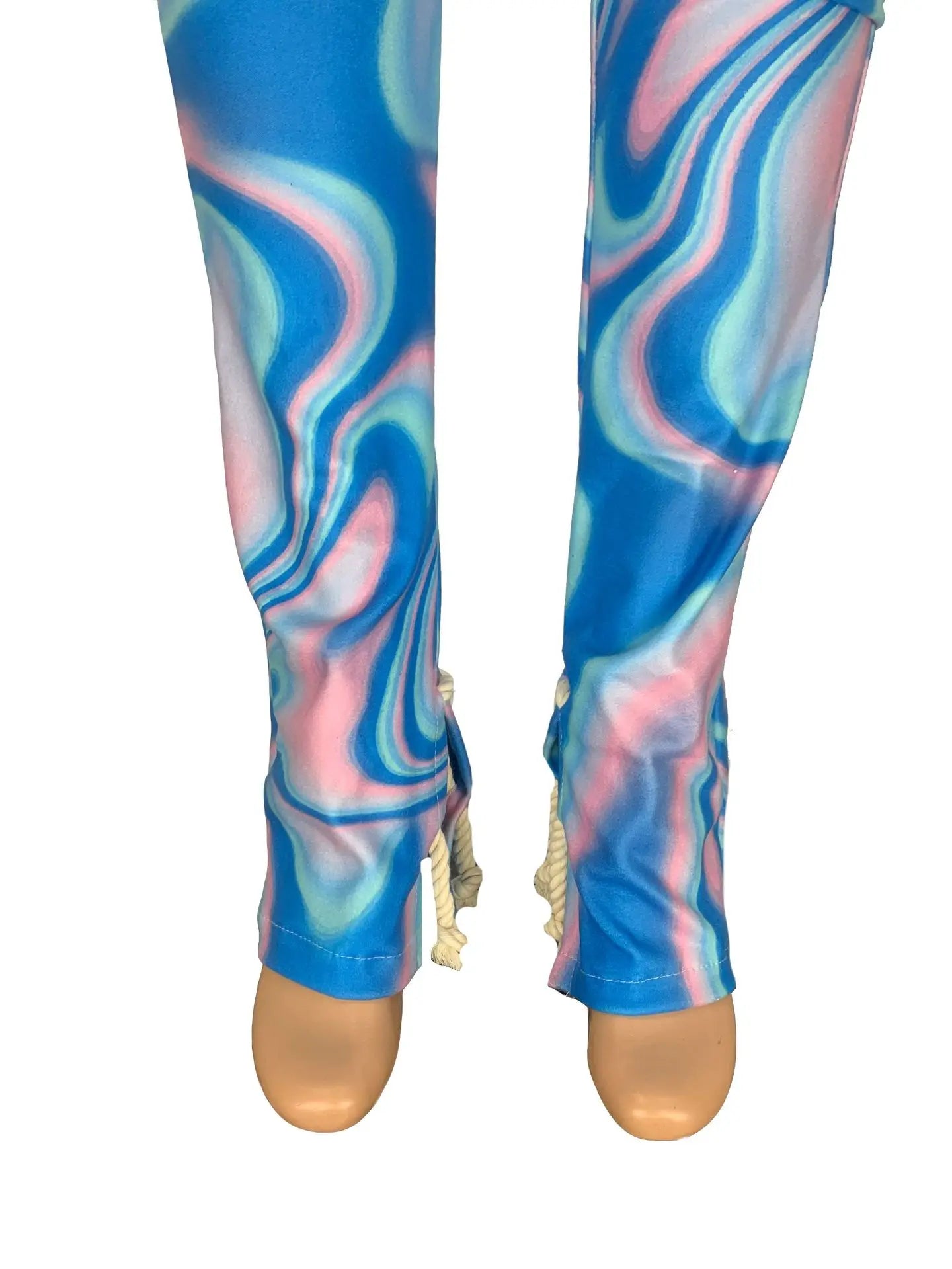 Strecth Cargo Pants for Women Streetwear Mid Waist Multi Pockets Drawstring Trousers Vintage 2024 Autumn Printing Sweatpants