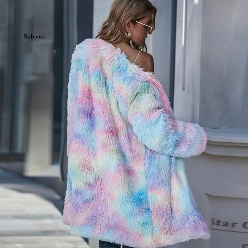 Autumn Long Winter Coat Woman Faux Fur Coat Women Warm Ladies Fur Teddy Jacket Female Plush Teddy Coat Oversize Outwear