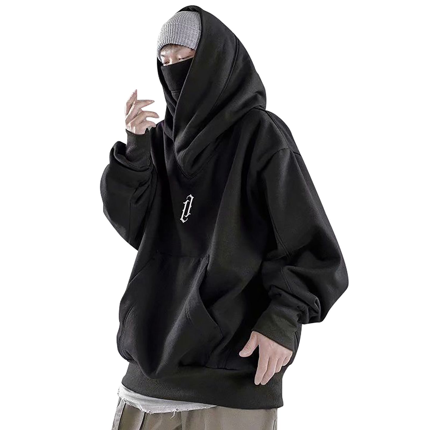Autumn Winter High Collar Hoodie Loose Comfortable Men's Clothes Harajuku Hiphop Streetwear Fleece Hooded Oversize Sweatshirt