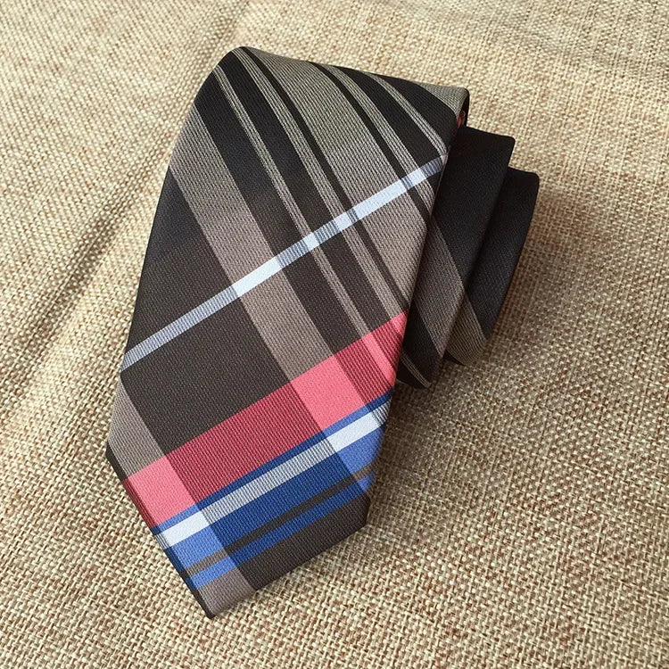 Mans 6cm Skinny Ties Striped Plaid Neckties Fashion Tie Jacquard Classics Business Mens Wedding Party Dress Woven Slim Tie
