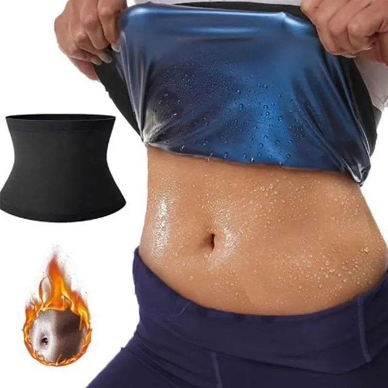Thermal Sweat Belt Waist Trimmer Sauna Waist Belt Slimming Trainer for Workout Tummy Control Belly Wrap for Weight Loss
