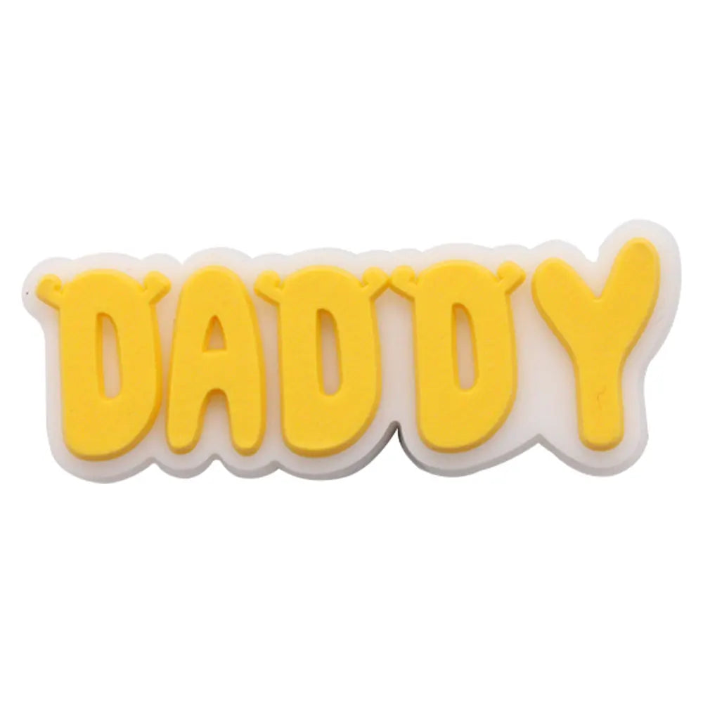 1PCS 'I Love Dad' PVC Shoe Button Charm for Father's Day Papa Sandals Decorations DIY Sweet Holiday Gift Idea