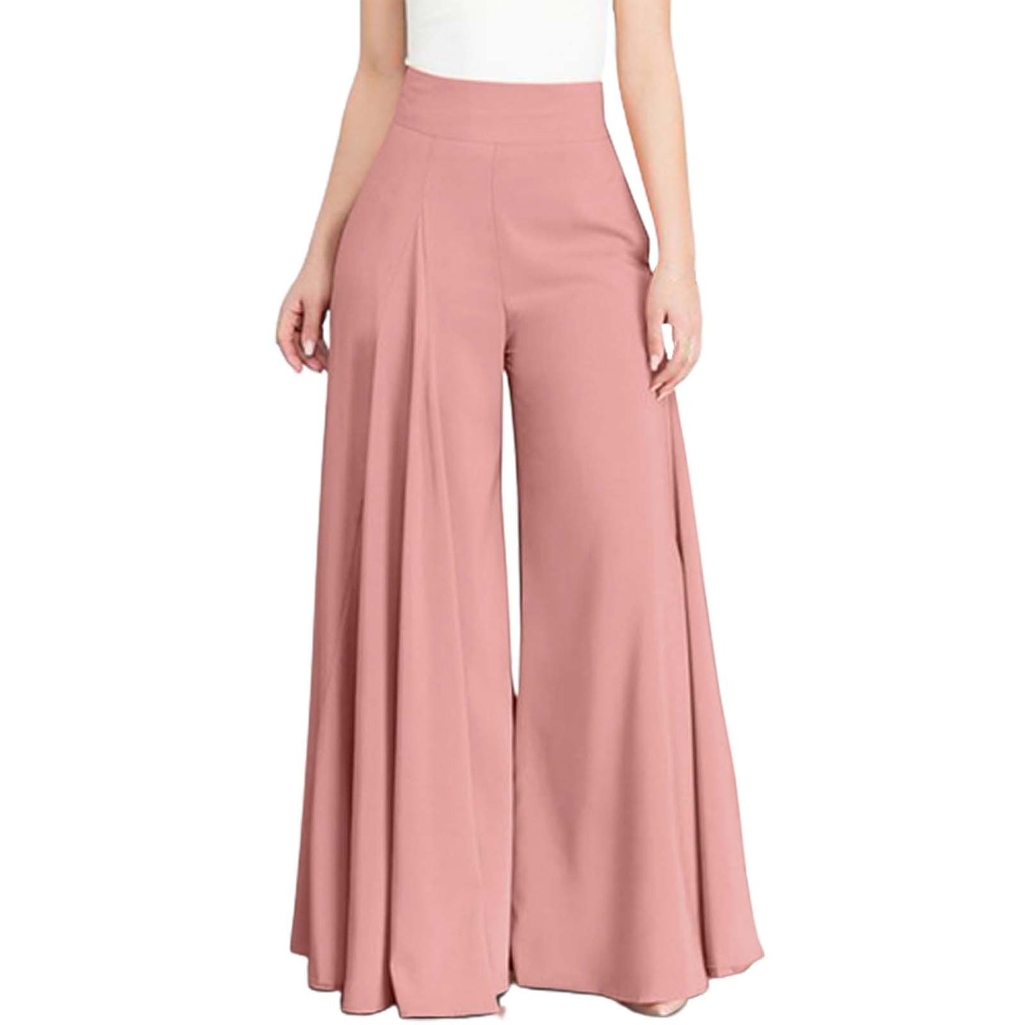 Autumn Spring Women'S Wide Leg Pants Elegant High Elastic Waist Solid Culotte Temperament Holiday Skirtpants Pantalones De Mujer