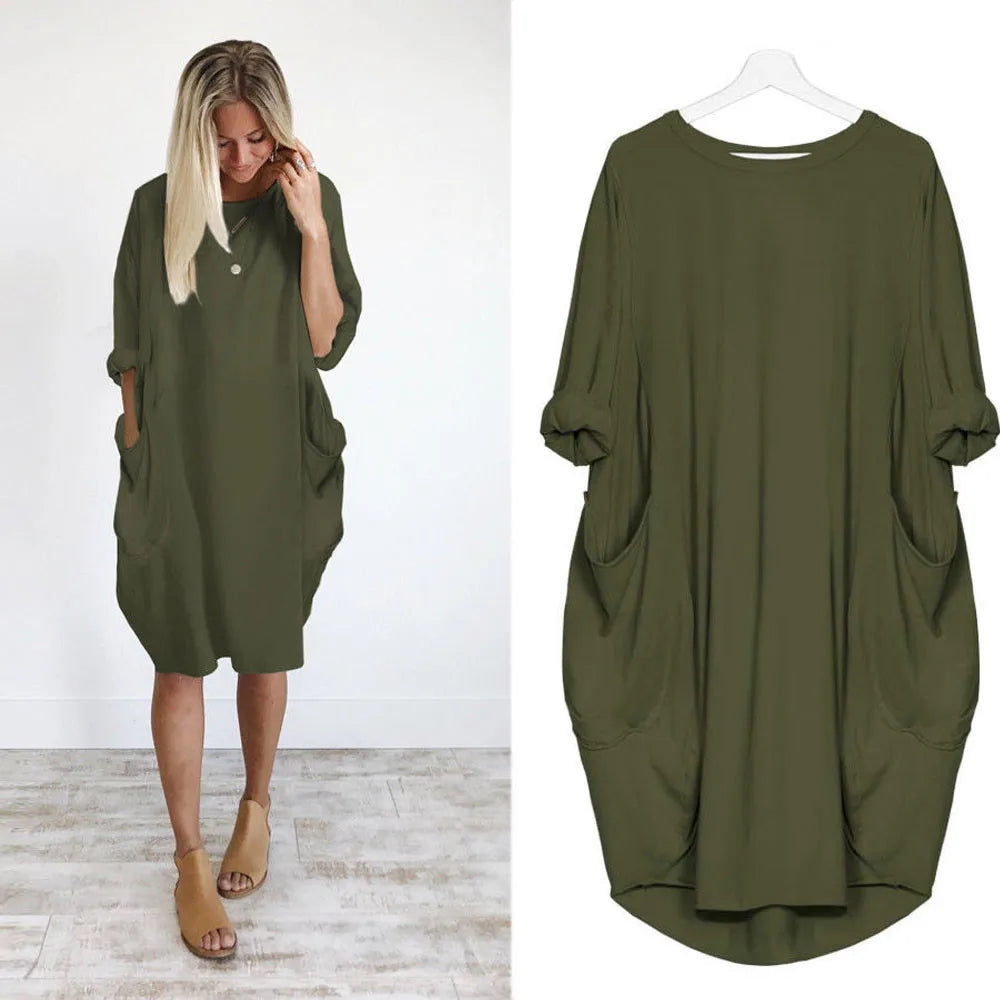 Spring Autumn Long Sleeve Casual Loose Dress Maternity Clothes for Pregnant Women Vestidos Gravidas Lady Dress Pregnancy Dresses