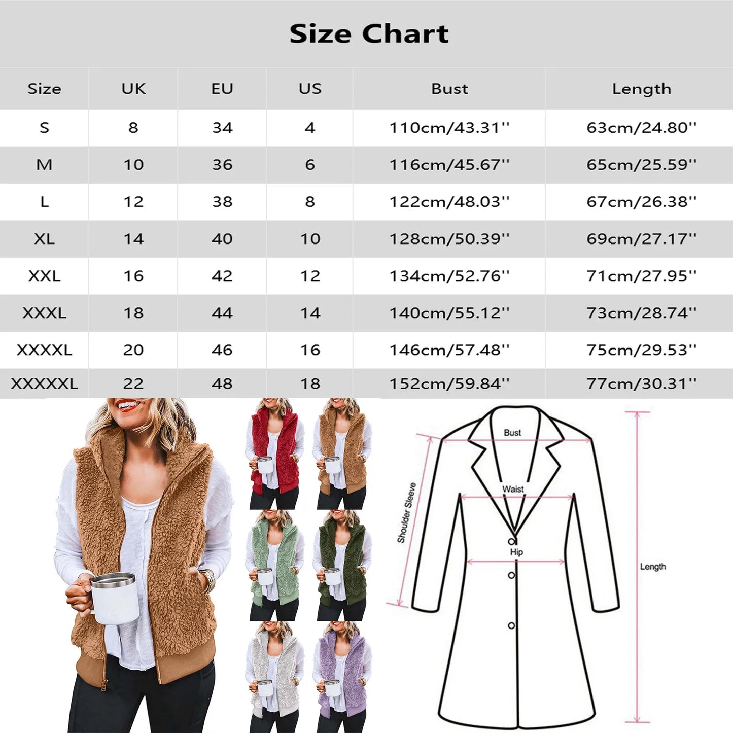 Autumn Winter Plush Vest Jackets for Women Thick Warm Sleeveless Coats Velvet Fleece Waistcoats Plus Size