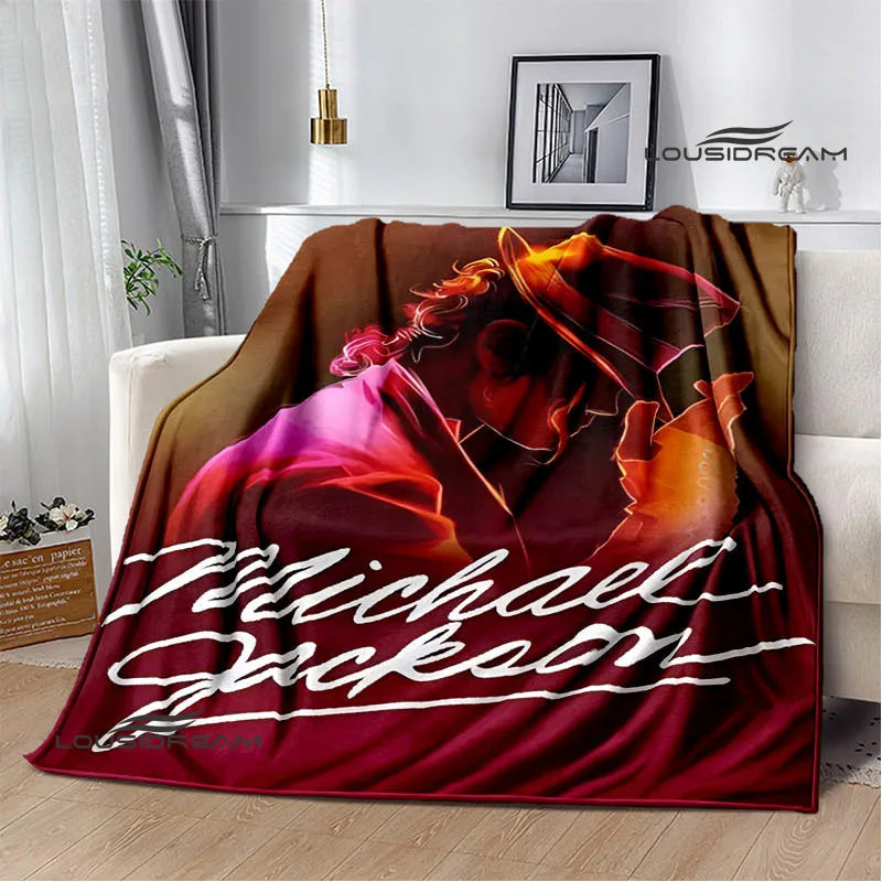 Michael Jackson retro Print blankets Picnic blanket Flannel blanket Soft Cozy Blanket Travel Blankets bed linings Birthday Gift