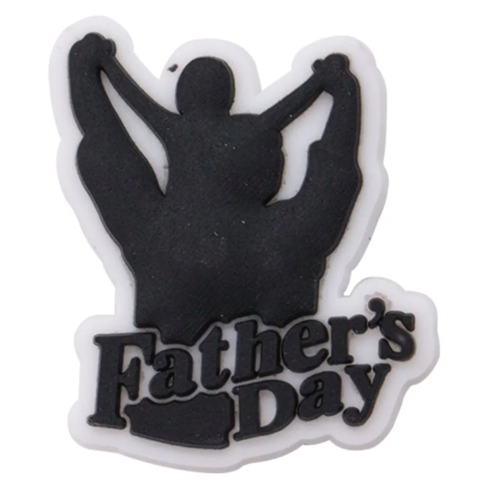 1PCS 'I Love Dad' PVC Shoe Button Charm for Father's Day Papa Sandals Decorations DIY Sweet Holiday Gift Idea