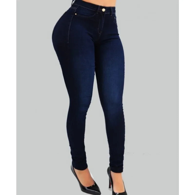 Slim Skinny Denim Pants Pockets Streetwear Trend High Waist Pencil Jeans Women Sexy Streetwear Stretch Shaping Jeans Trousers
