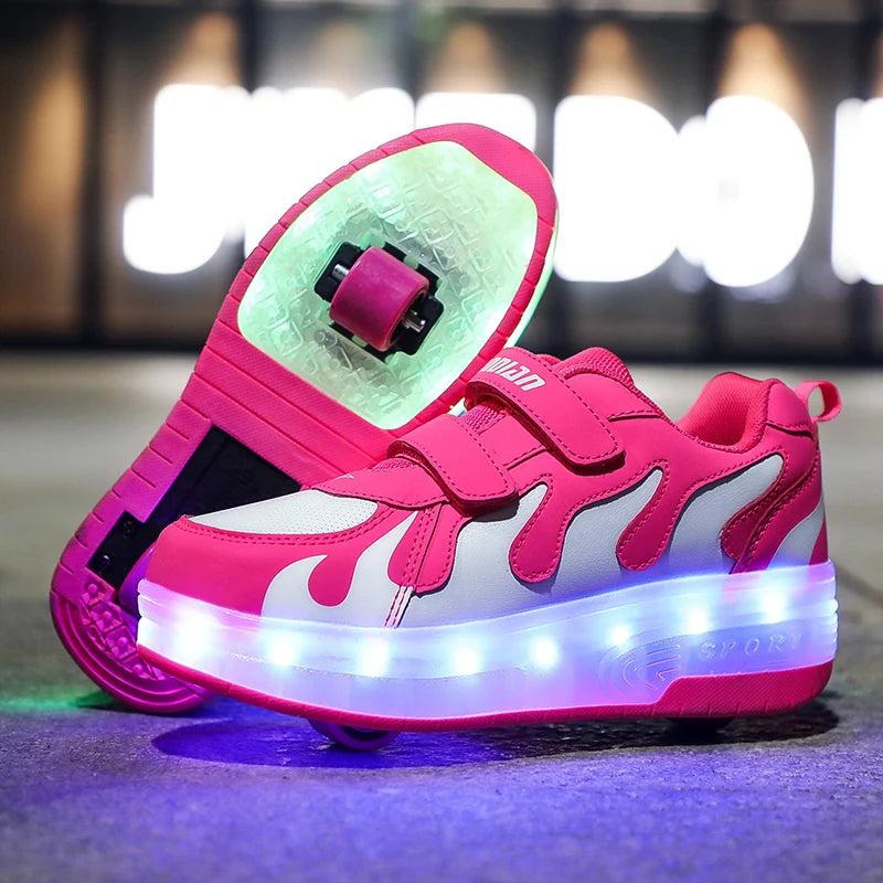 Children's sports shoes 28-43 size juvenile roller skates single-row roller skates multi-functional running shoes