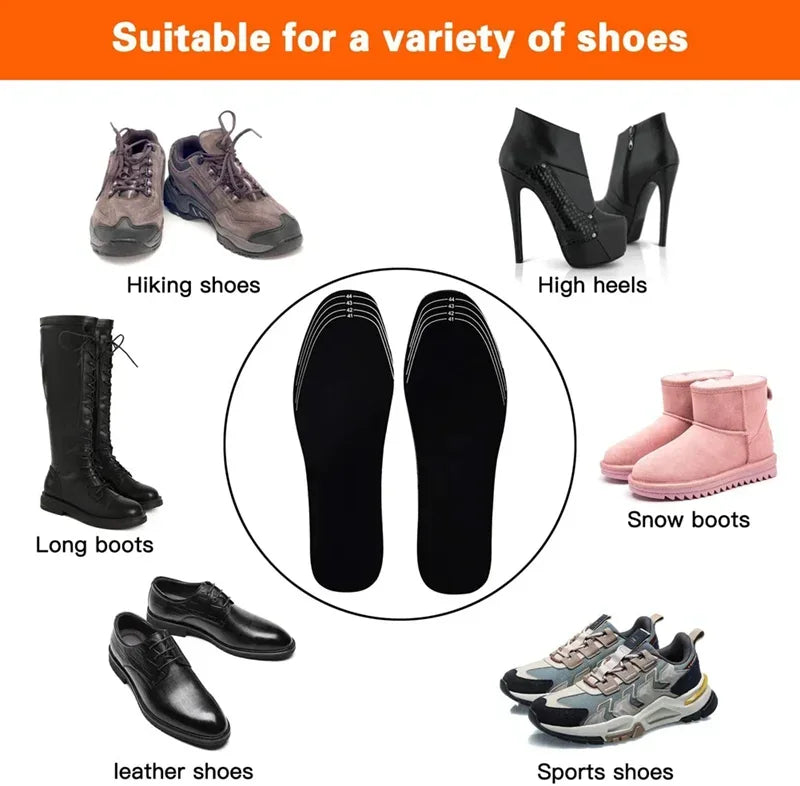 1Pair USB Heating Shoes Insole Quality Winter Warm Insoles for Feet Men Women Electrically Heated Shoe Sole Non Slip Shoe Pads