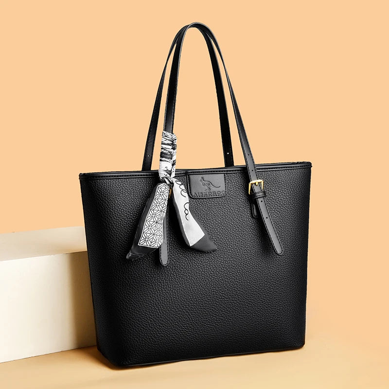 Quality Soft Leather Shoulder Bag for Women with Luxury Print Designer Handbag Casual Tote Commuting Messenger Sac A Main