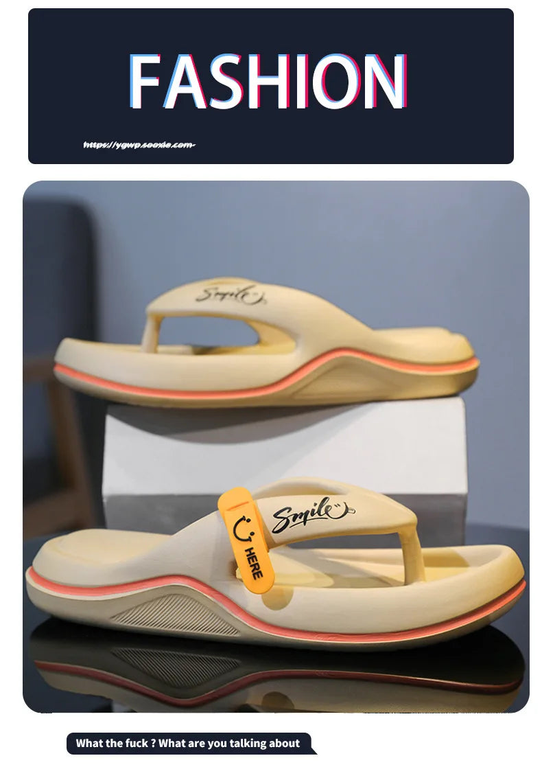 Korean Style Men's Casual Flip Flops Summer Fashion Outdoor Beach Sandals Trendy Slip-On Slippers for Adult Unisex